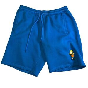 The Simpsons Bart Simpson Shorts Size Large Blue Embroidered Bart